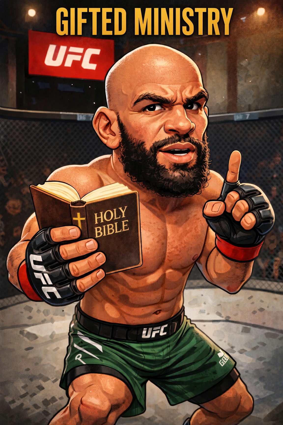 Gifted Ministry poster artwork featuring the pastor holding an open Bible